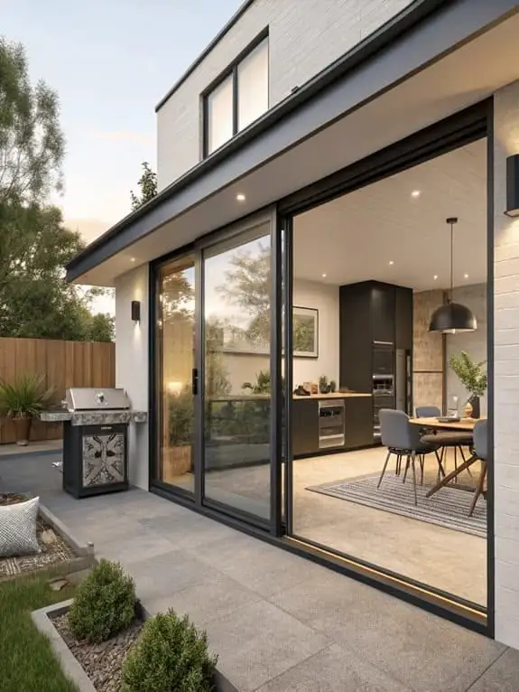 Household Multiple Panels Entrance Sliding Door Factory Outlet Exterior Narrow Slim Frame Glass Sliding Gate Mute Partition Door
