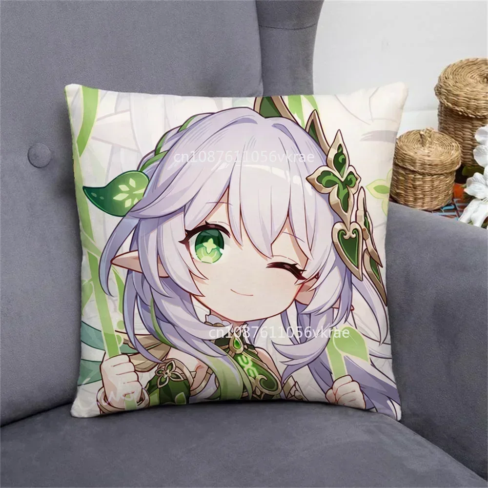 Genshin Impact Chair Cushion Cover 45x45cm 18x18Inch Pillowcase Decorative Pillowcases  Ornamental Pillows for Living Room Sofa