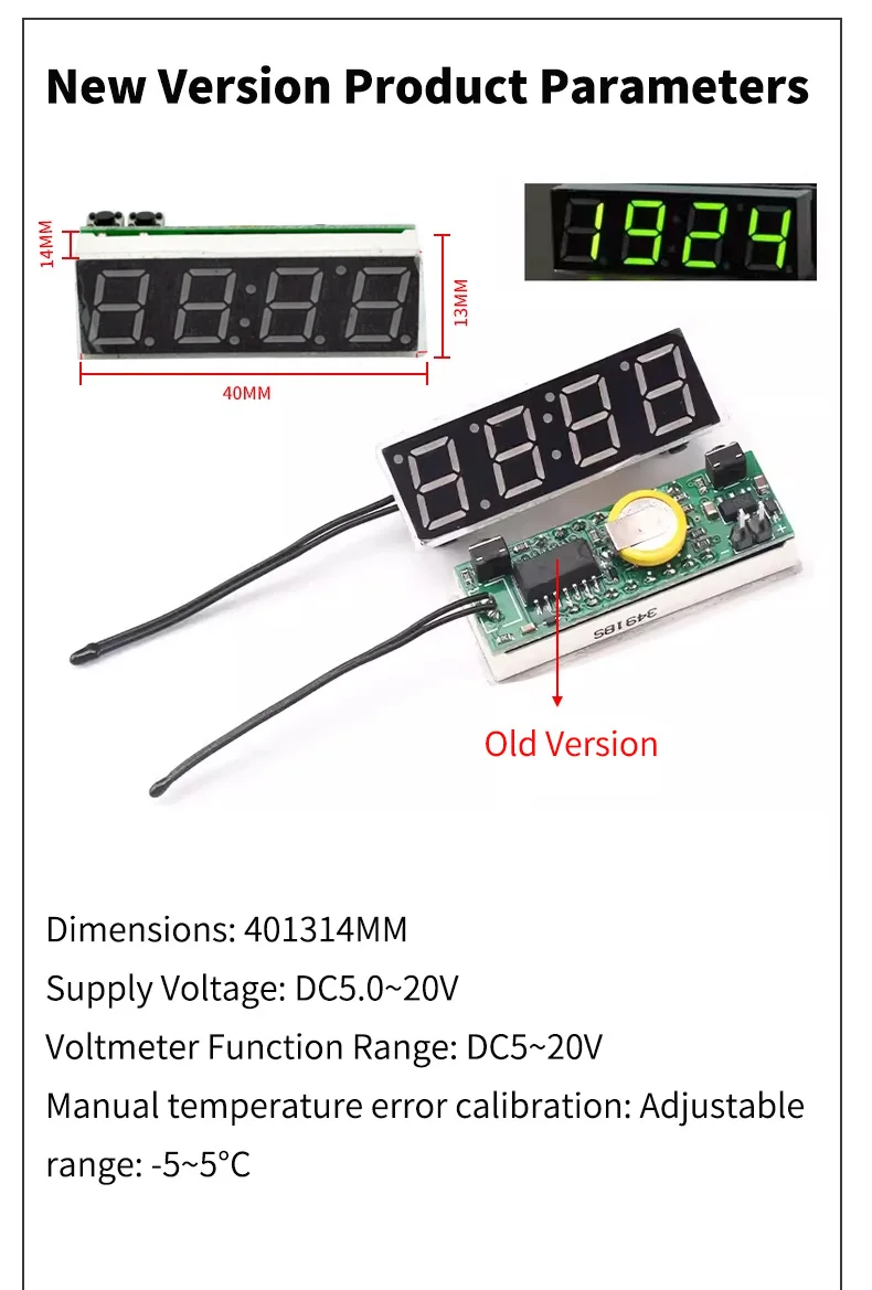 LED-Nixie-Röhren-Digitaluhrmodul, Autouhr, DS3231, Temperaturfunktion, Hochpräzises RX8025T – Detail 5