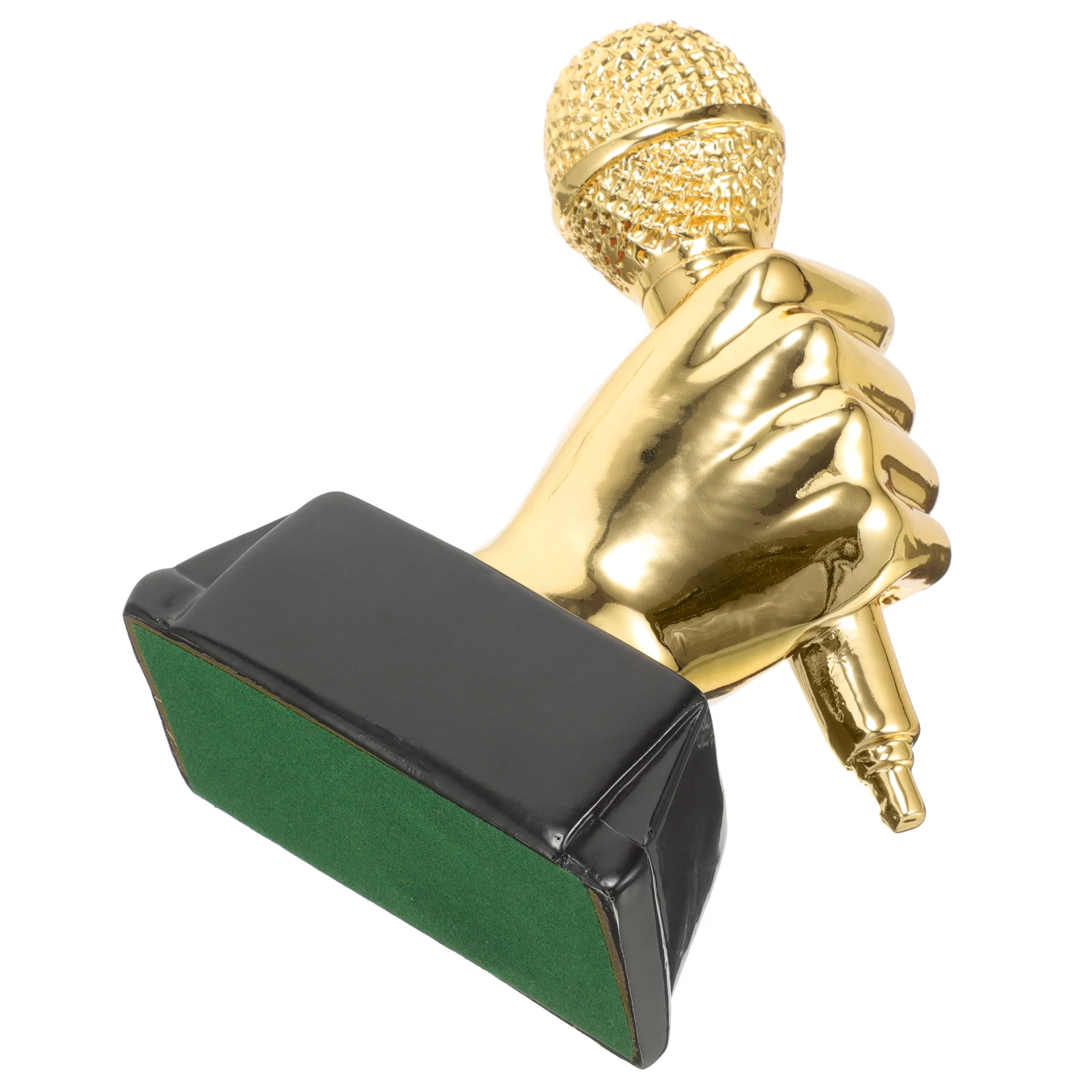 

Microphone Trophy Music Ornaments 12x6x13cm Resin Student Awards Singing Props Mini Competitions Adult