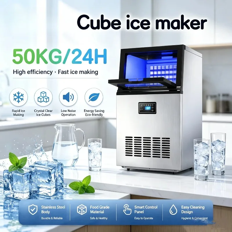 Airo 30kg24h Commercial Cube Ice Maker Machine Air Cooling R290 Refrigerant 220V Ice Making Machine for Home Coffee Shop Bar