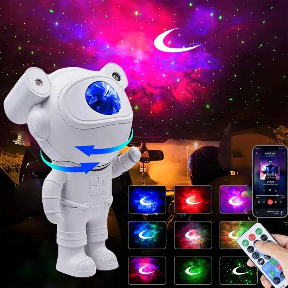 New Starry Sky Moon Star Galaxy Projector Night Light Astronaut Nebula Galaxy Lighting Night Lamp for Children Gifts