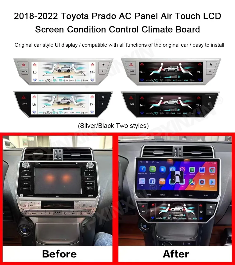 

Air Conditioning Panel For Toyota Prado 2018-2023 AC Panel Air Touch LCD Screen Condition Control Climate Board