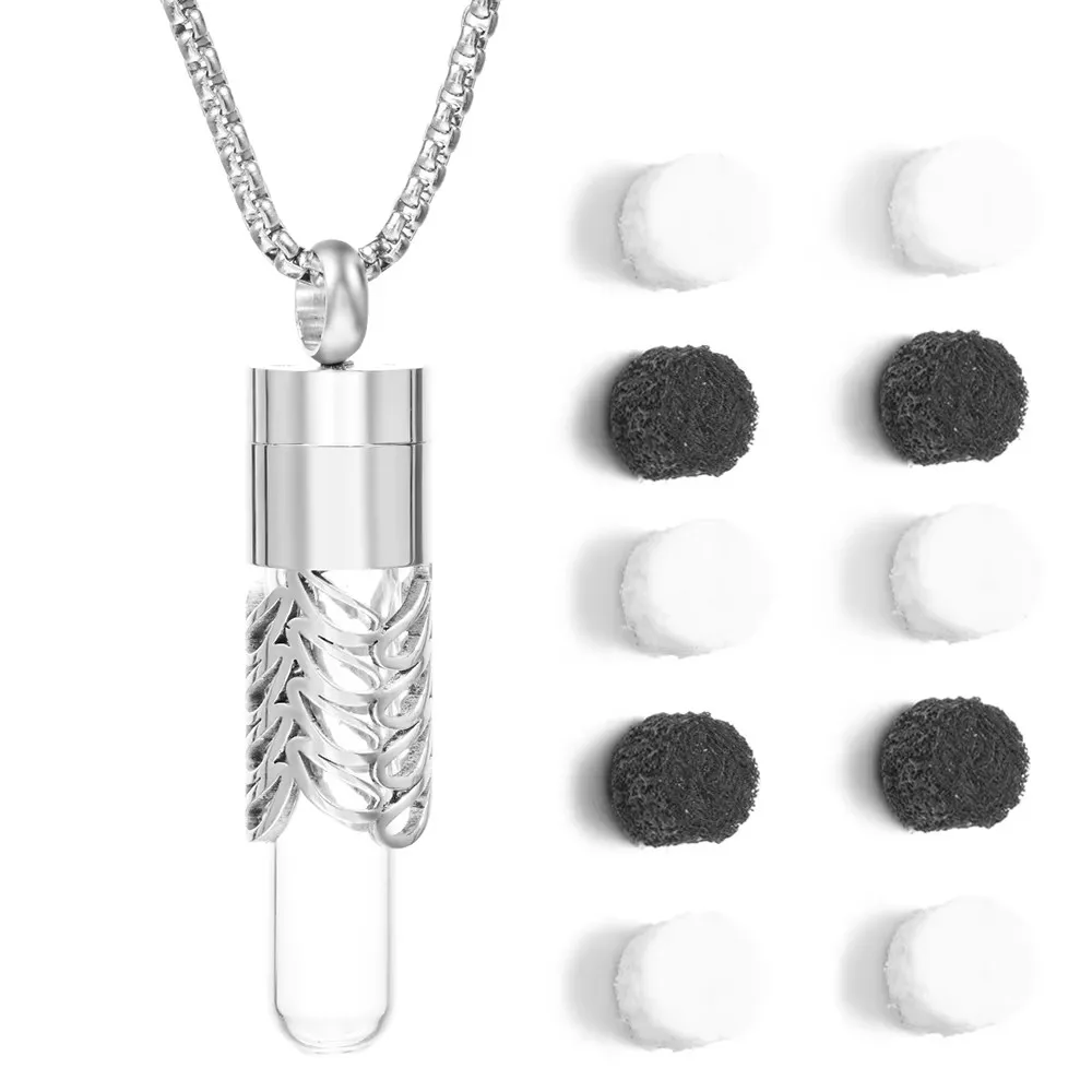 Herzform Parfüm Glasflasche Diffusor Halskette Edelstahl Aromatherapie Ätherisches Öl Lagerung Medaillon Anhänger Schmuck