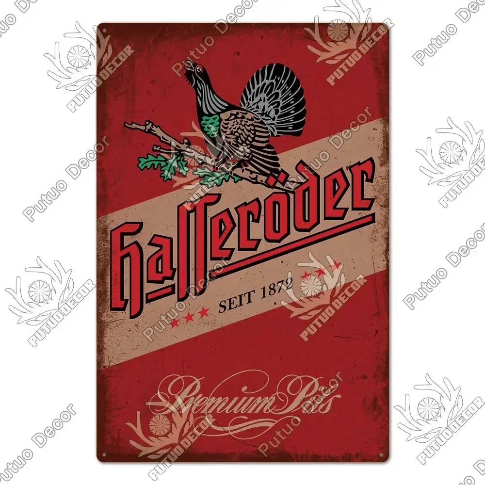 Putuo Decor Bier Merk Metalen Bord Vintage Tin Bord Decoratieve Plaquette Muur Decor Bar Pub Man Grot Woonkamer Decoratie