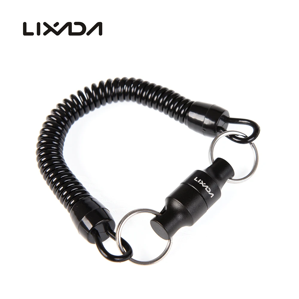 Lixada 1-3 Fly Fishing Magnetic Net Release Holder Keeper Magnet Clip Landing Net Connector w Coiled Lanyard Fishing Accessories