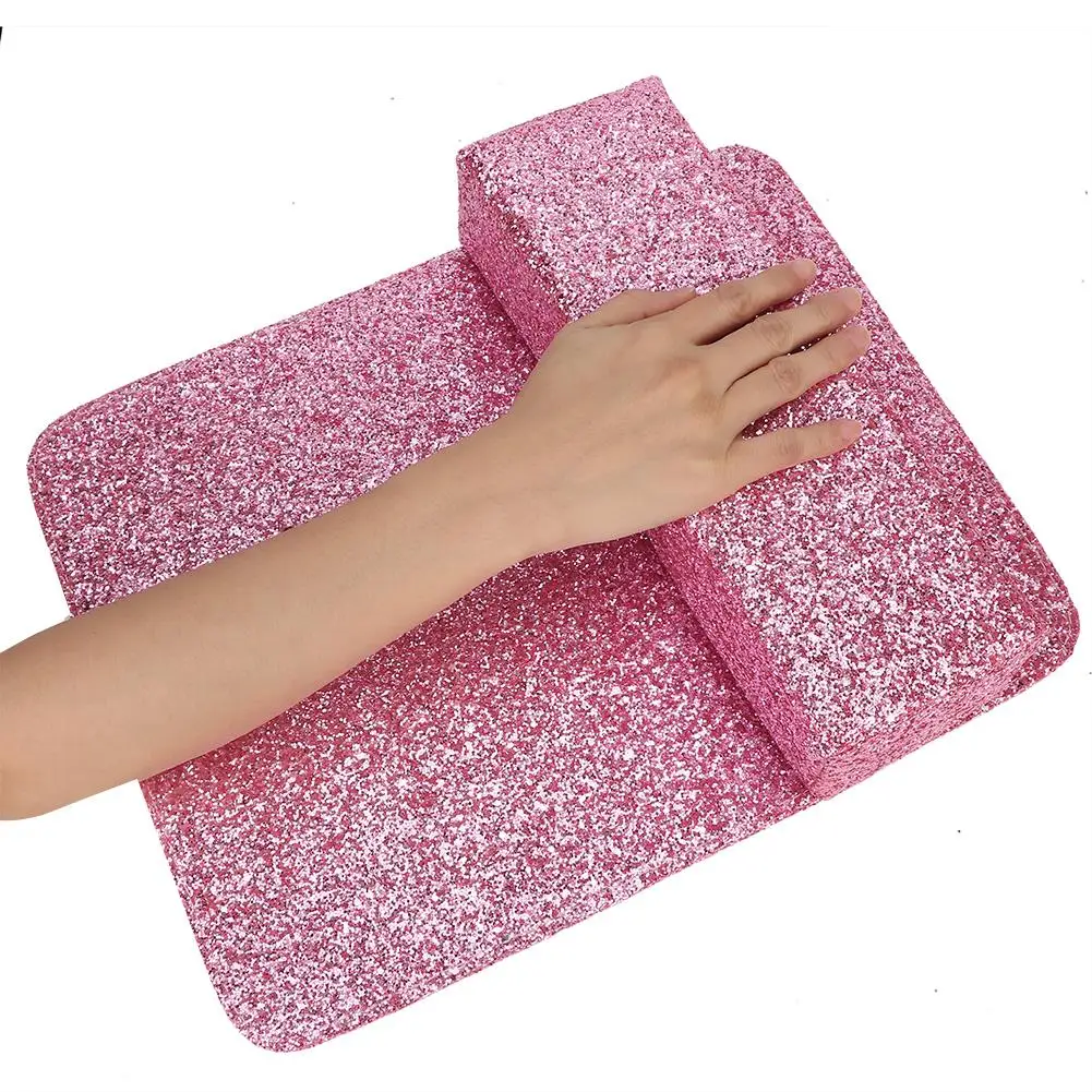 Shimmering Sequins Nail Art Mat & Cushion Pad - Manicure Table Hand Rest Tool for Perfect Nails