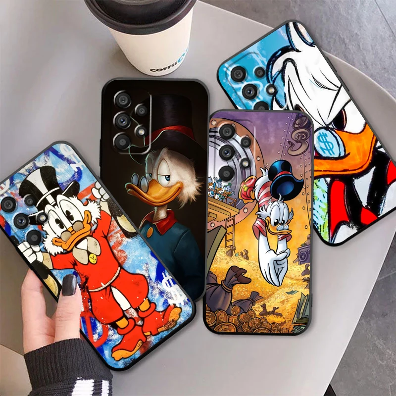 Disney Scrooge McDuck For Samsung A53 A52 A33 A32 A51 A71 A21S A13 A73 A50 A22 A23 A03 A72 A54 A12 5G Black TPU Phone Case