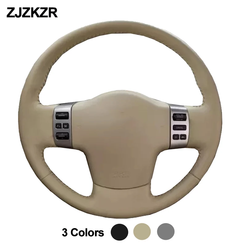 Car Auto Braid on Steering Wheel Cover Wrap for Infiniti Qx56 2004 - 2007 2008 2009 2010 Steering Wheel Cover  Dark Gray Black