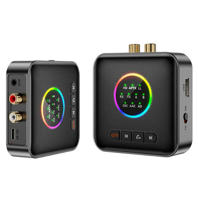 APPLIA-FM Adattatore USB Bluetooth 5.2 Display a LED Trasmettitore audio AUX da 3,5 mm Ricevitore Musica HIFI stereo wireless