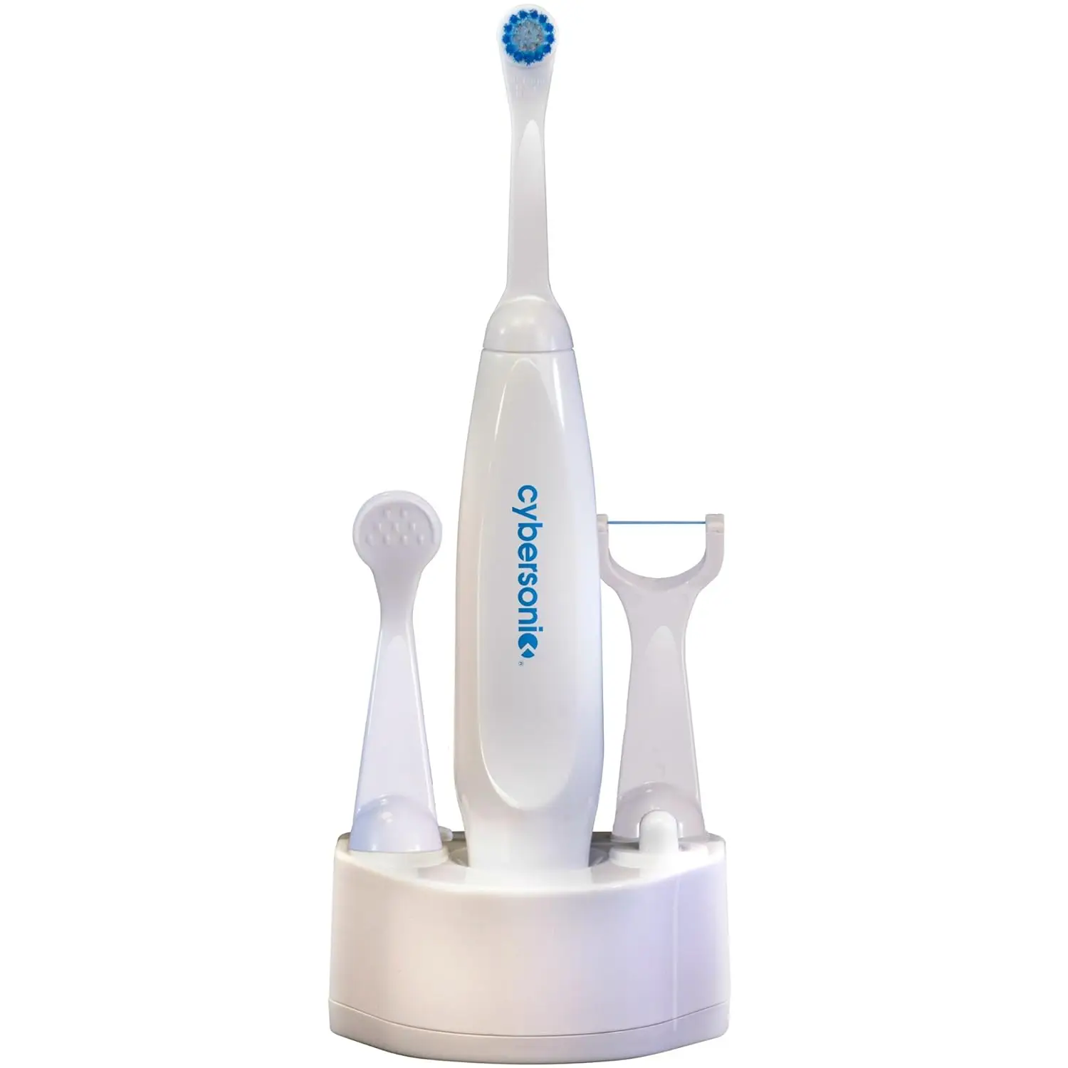 

Rechargeable Electric Toothbrush with Dental Care Kit, Tongue Scraper and Floss Heads for Complete Oral Hygiene