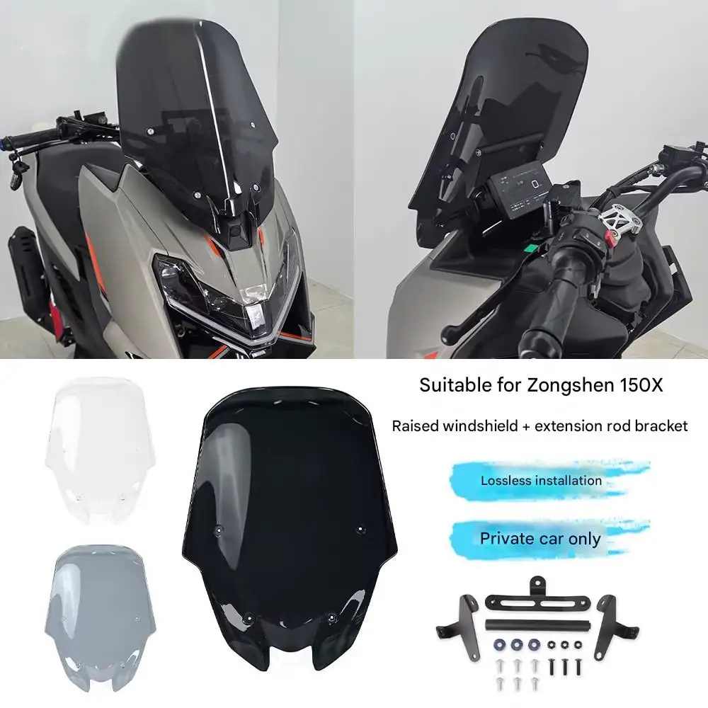For Extended Front Windshield for zontes 150X Motorcycle Compatible with ZX Extension Bracket Motorcycle Accessories