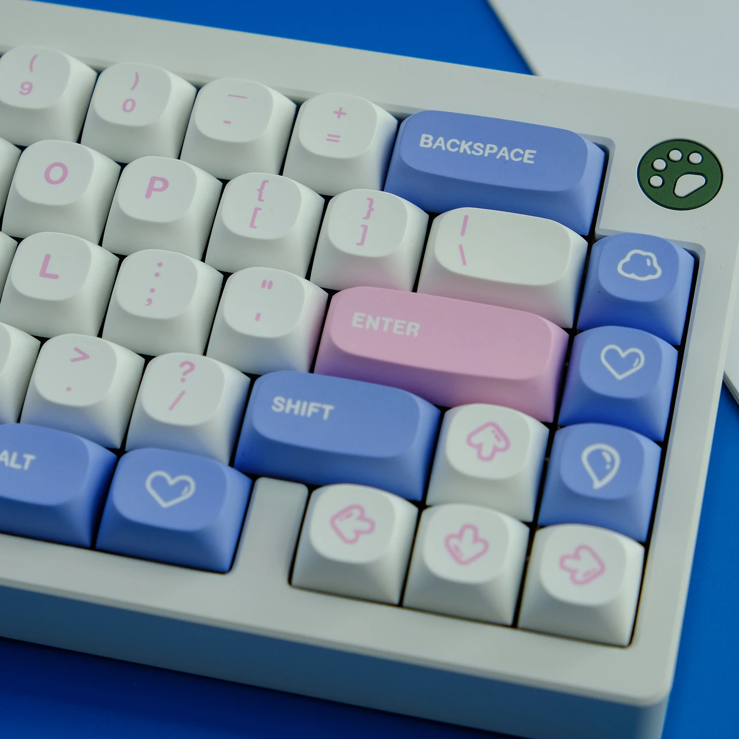 Capuchons de clavier à bulles de lait, 141 touches, profil MA, bleu, rose, PBT, Sublimation, pour clavier mécanique, interrupteur MX avec entrée ISO