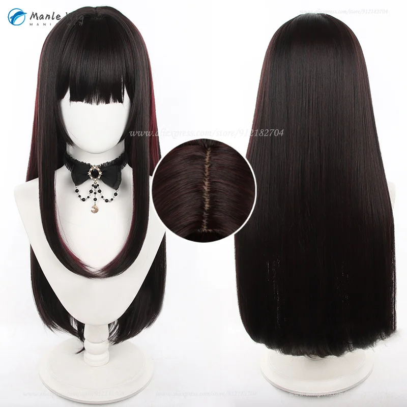 Sparkle Cosplay Wig 80cm Long Brown Red Wig Simulated Scalp Women Anime Wigs Heat Resistant Synthetic Hair + Wig Cap