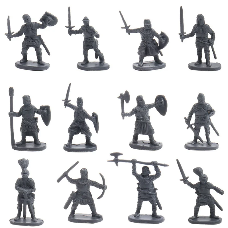 AS96-1:72 1000/ensemble figurines de soldats anciens en plastique soldats archaïques hommes épéiste figurine d'action bricolage scène de guerre gris