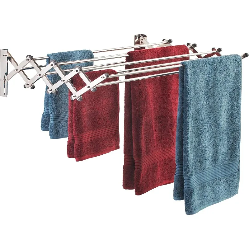 Space Saver Fold Away Racks: Stainless Steel Wall Mounted Laundry Drying Rack, Easy To Install - 8 34