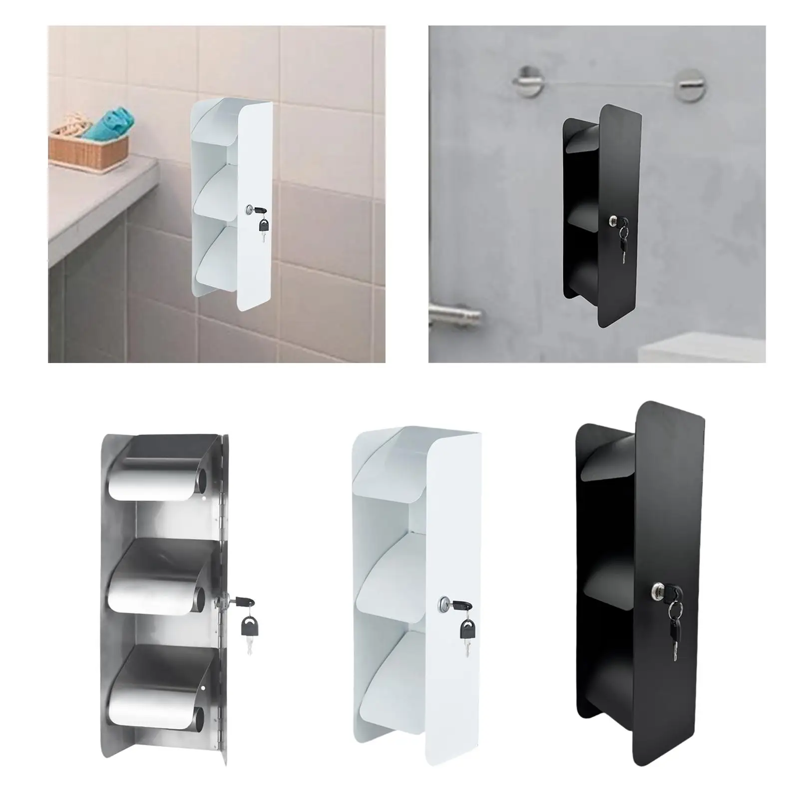 

Toilet Tissue Dispenser Locking Wall Mount Commercial Bathroom Tissue Holder