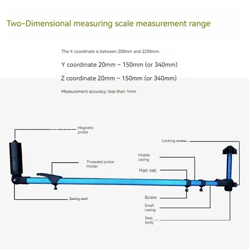 

220V Sheet Metal Repair Two-dimensional Measuring Ruler, Gauge Inspection Ruler, Beam Correction Instrument Accessories, Body Fr