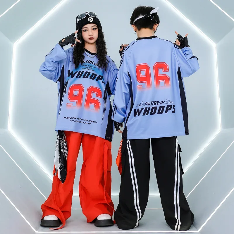Boys Hiip Hop Outfits Sweatshirt Jogges Pants Girls K-pop Street Dance Shorts Children Streetwear Kids Sportwear Clothes Sets