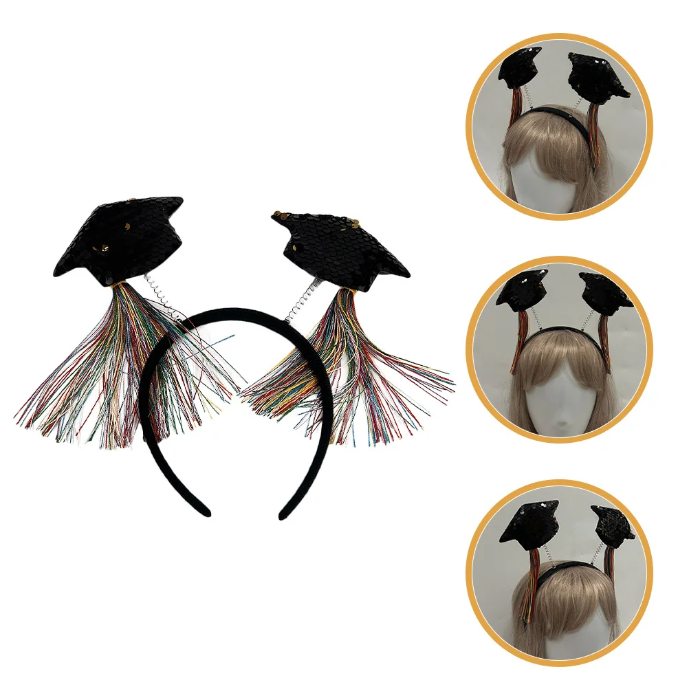 2 قطعة قبعة التخرج عقال الترتر غراد صغير غطاء الرأس حفلة التخرج صور الدعامة فئة 2024 مهرجان هيرباند #3