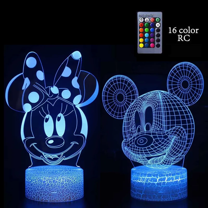 

Mickey Minnie Night Light Cartoon Figure Disney LED Lamp Miniso Table Lamps USB Sleep Lights Home Decoration Kids Christmas Gift