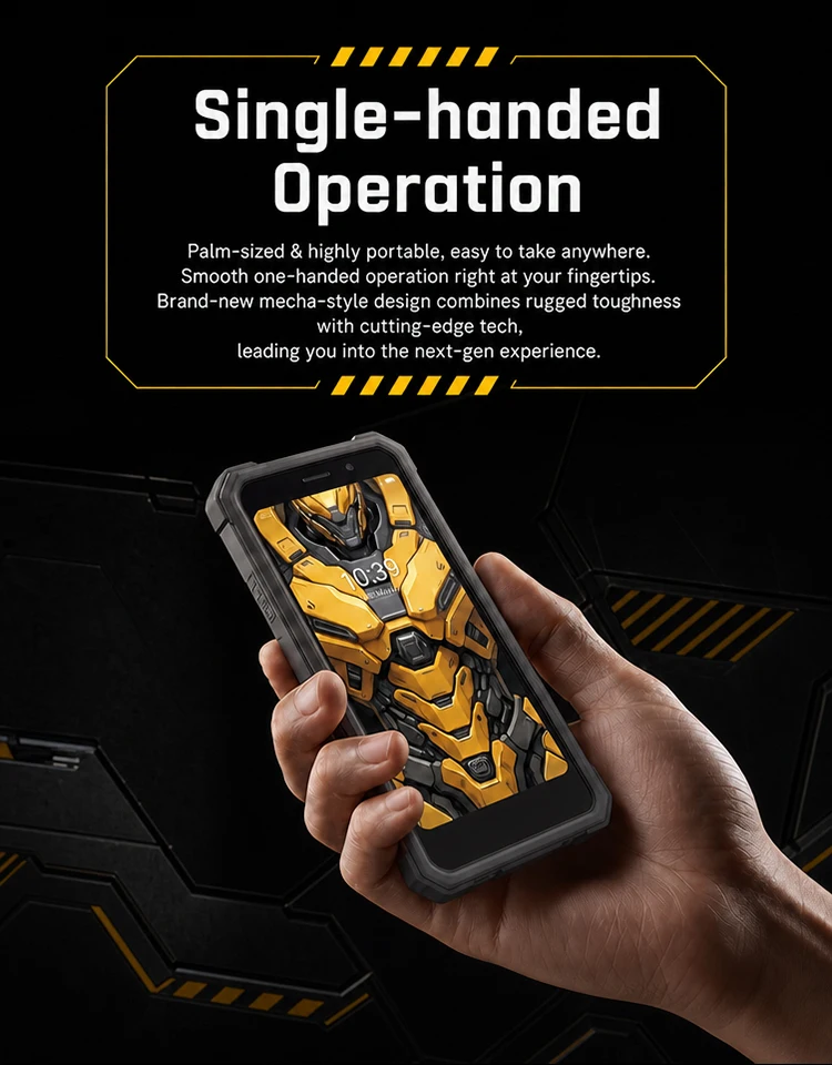 YACDELO ROCK V1 Mini Smartphone Compact Size 4.96' Display 3GB 32GB Removable 3000mAh Battery Android 16 GO Light Weight Phone