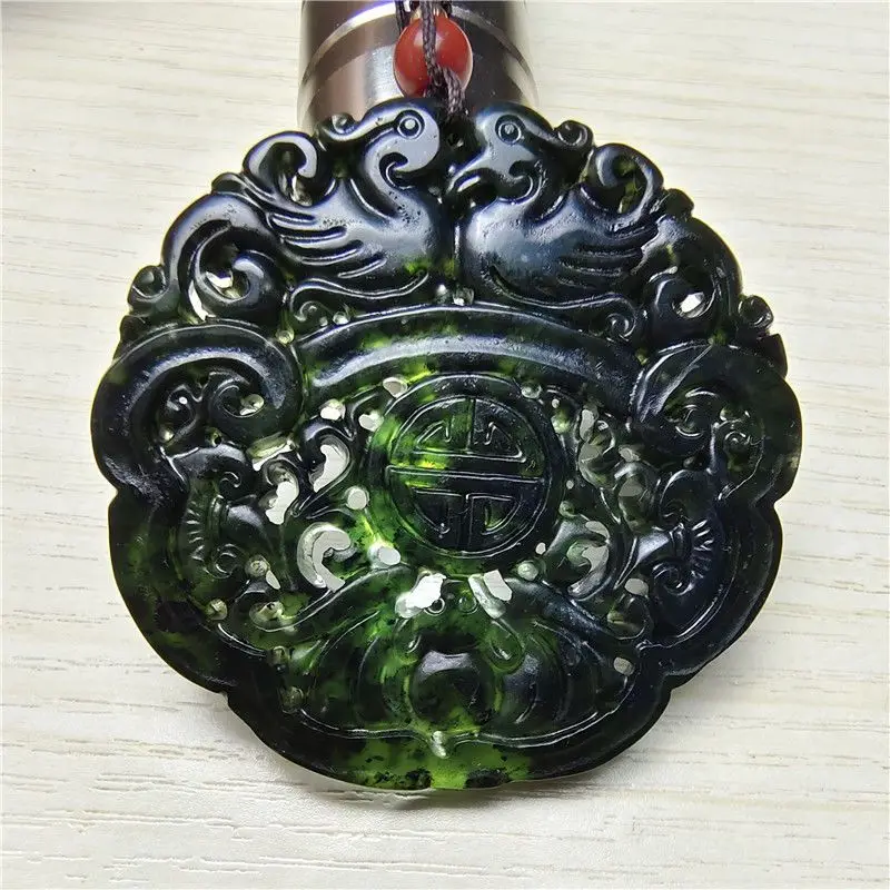 

Yaowang Stone Mandarin Duck Pendant Genuine Natural Tibetan Ruyi Necklace Hollow Double-sided Couple