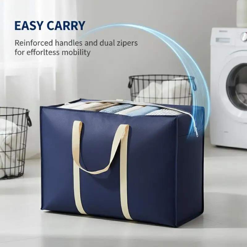 1pc Extra Large Waterproof Moving Luggage Bags Laundry Shopping Bag Non-woven Fabric Cubes 50*30*25cm Home Storage Packing Tool