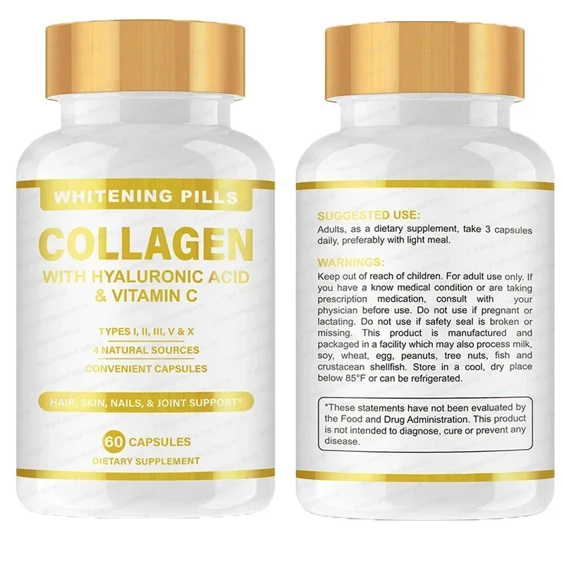 2 Bottles of Skin Collagen Capsules Enhance Immunity, Improve Skin Health and Brighten Up