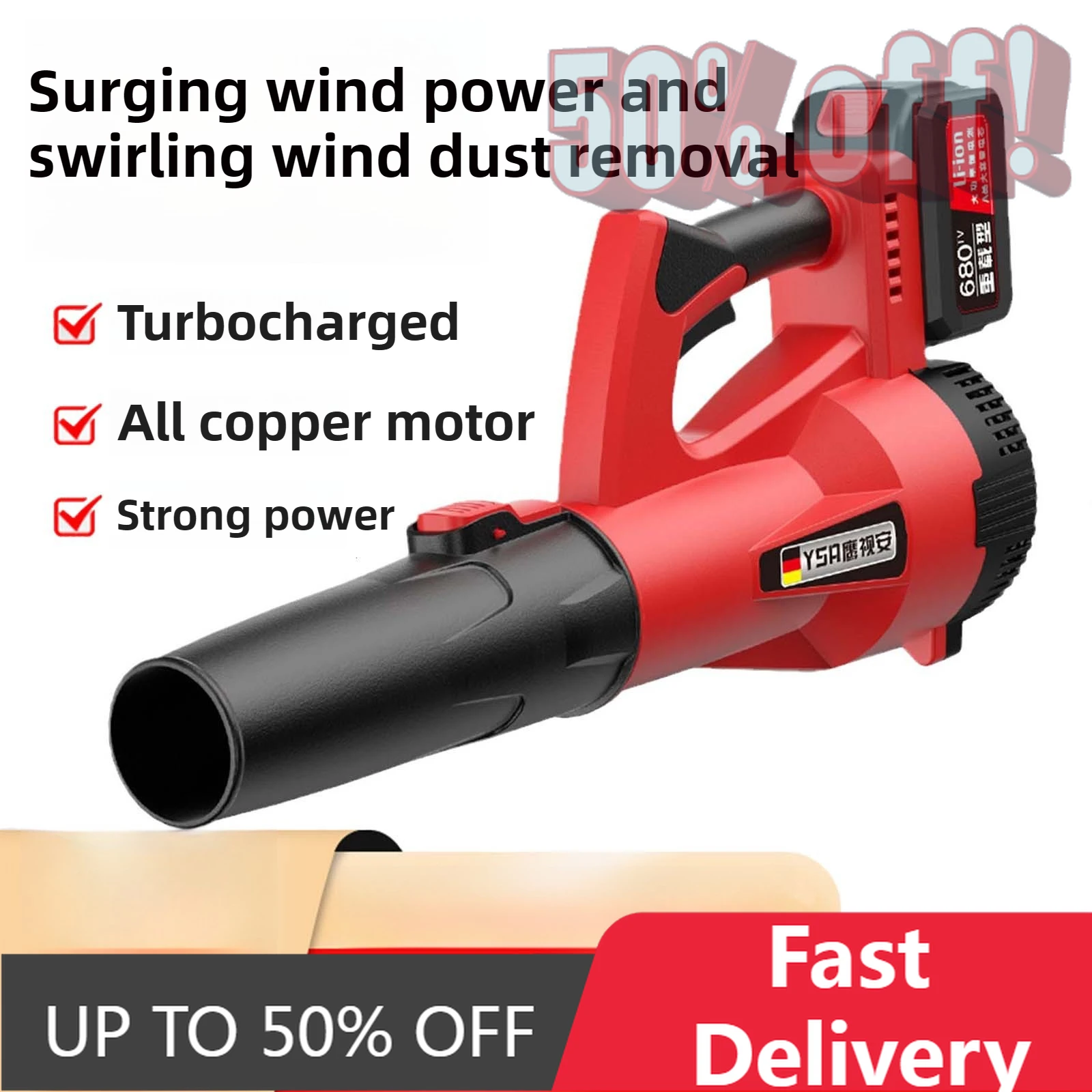 【Fast Delivery】Storm Blower Powerful Industrial Cordless Leaf Blower Electric Air Blower With Battery For Dust Snow Cleaning Rec