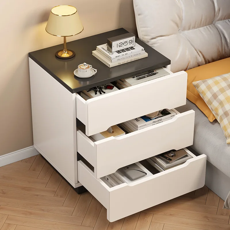 

Bedroom Bedside Cabinet Light Luxury Multifunctional Locker With Drawer Nordic Simple Multi-layer Shelf Bedside Table