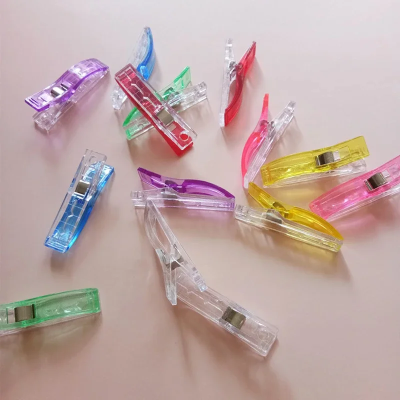 5Pcs/10Pcs Colorful Sewing Clip Fabric Clips Large Binding Paper Clips Plastic Handmade DIY Crafts Clothing Clamps Sewing Tools