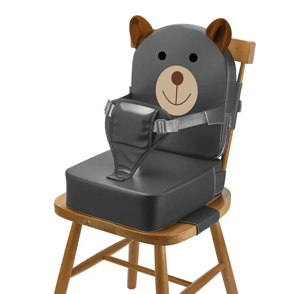 

Сиденье для кухонного стула, детское сиденье-бустер для обеденного стола с спинкой и регулируемым ремнем, портативное, из водонепроницаемой искусственной кожи (ПУ)