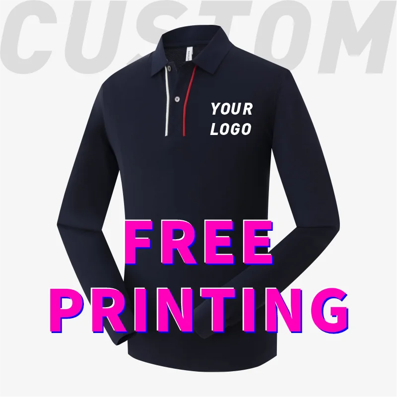 

POLO shirt Customization Free Printing Logo Image T-shirt Long Sleeve Cultural Shirt Enterprise men and women Work clothes