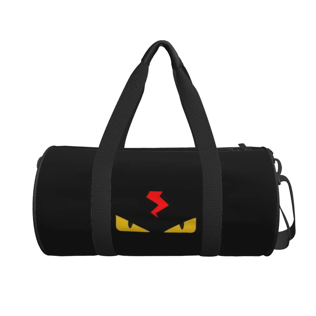 Evil Yellow Eyes Round Large Capacity Travel Duffel Bag, Handheld travel bag, lightweight storage luggage bag