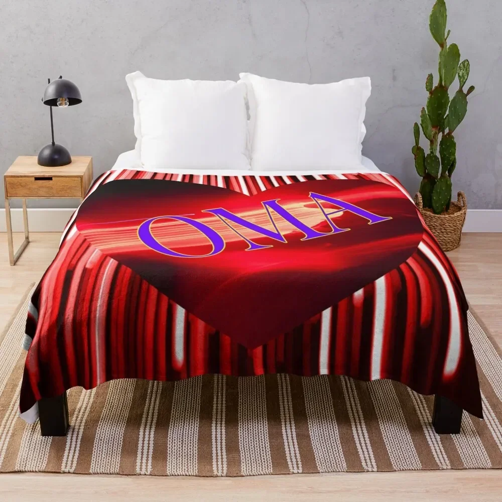 

OMA Is My Valentine Throw Blanket Flannel Fabric Soft Blankets