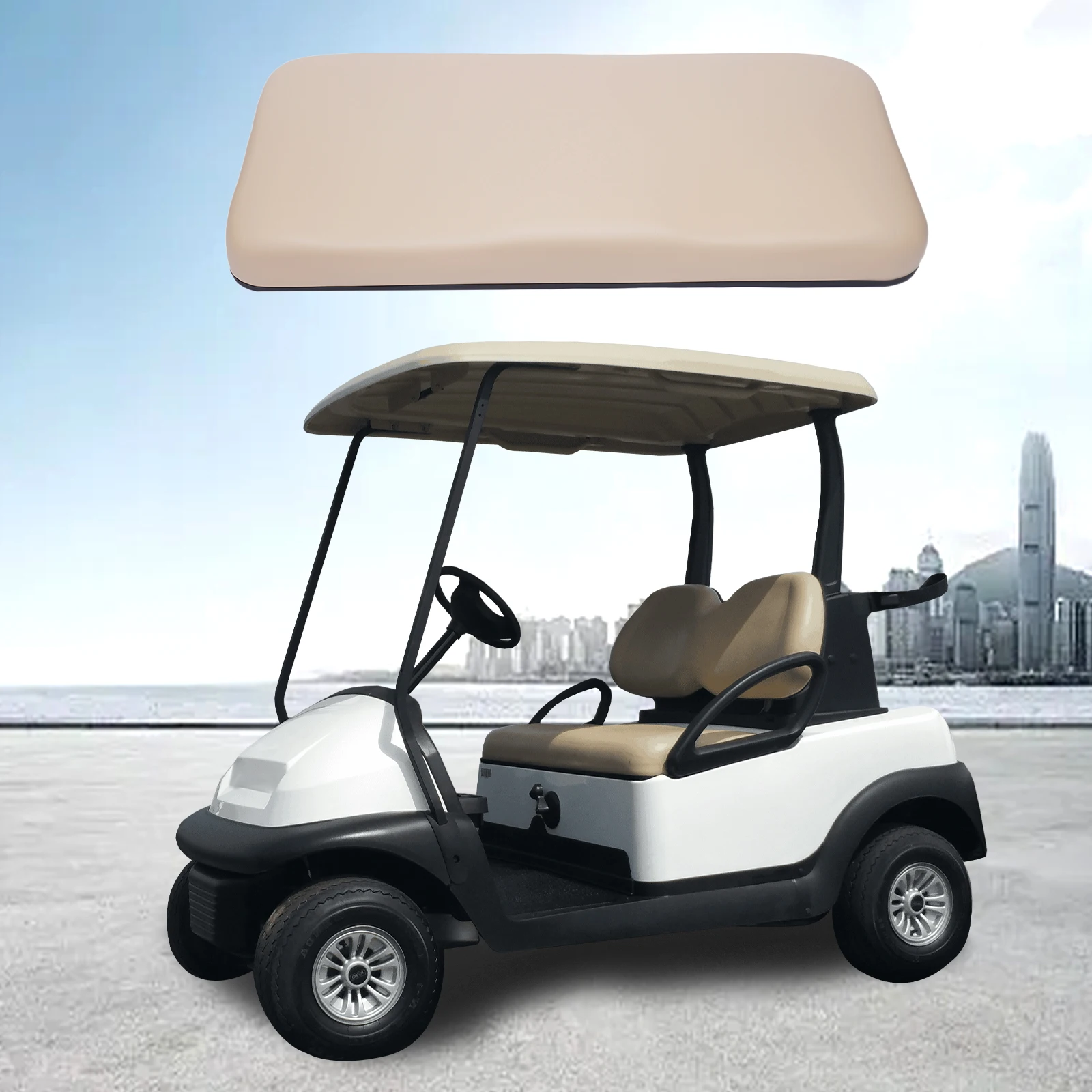 

Бежевая нижняя часть переднего сиденья в сборе для клубных автомобилей 2004+, предотвращающаяся газовая и электрическая искусственная кожа и губка, растягивающаяся кожа