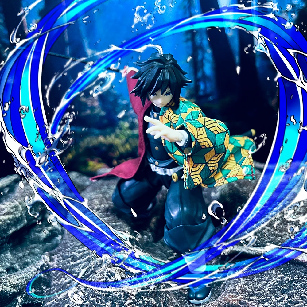 1/12 Kamado Tanjirou Flame Plaid Windbreaker Tomioka Giyuu Spout Matching Color Toy Accessory For Shf Anime Demon Slayer Cloth