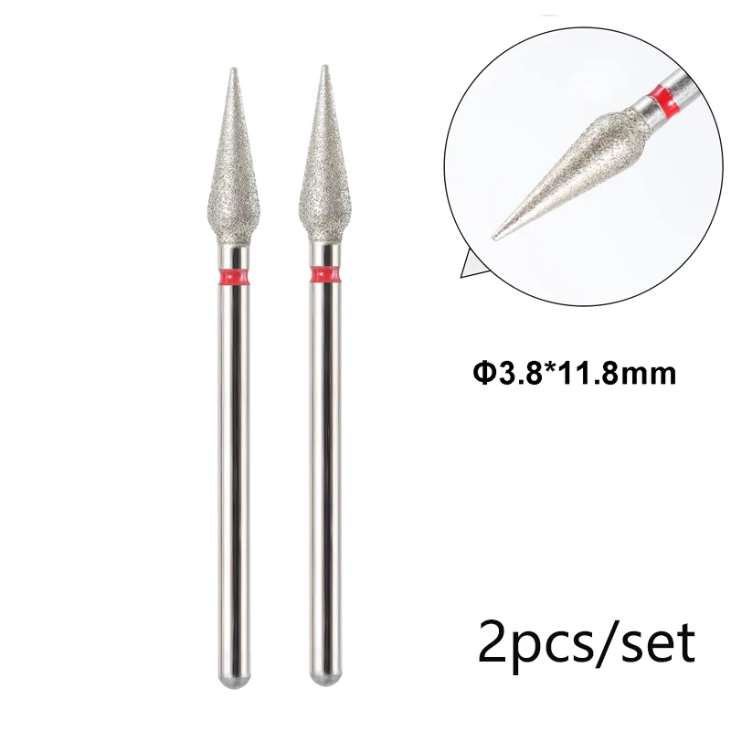 TP 2pcs Diamond Milling Cutters สําหรับเล็บเท้าเล็บเจาะเล็บเท้า Cuticle เครื่องมือทําความสะอาดเล็บแฟ้มหัว Accessorie