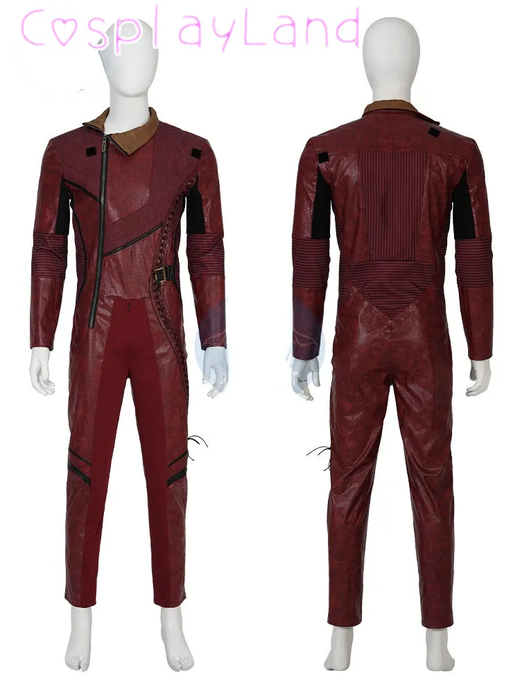 Star Lord Cosplay Costume Guardians Kraglin Uniform Suit Adult Superhero Costumes Kraglin Cosplay Props Men Leather Jumpsuit