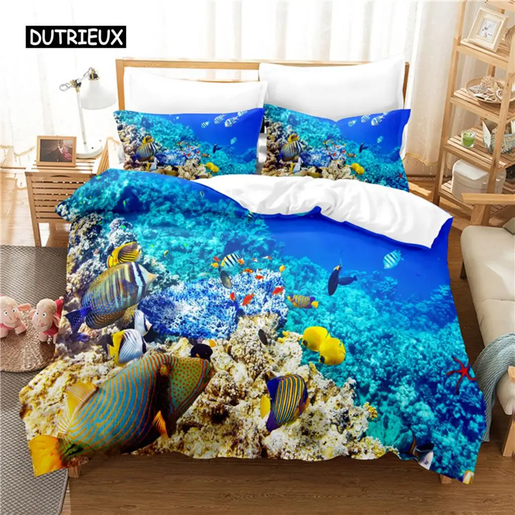 

Underwater World Bedding Set Duvet Cover Set 3d Bedding Digital Printing Bed Linen Queen Size Bedding Set Fashion Design