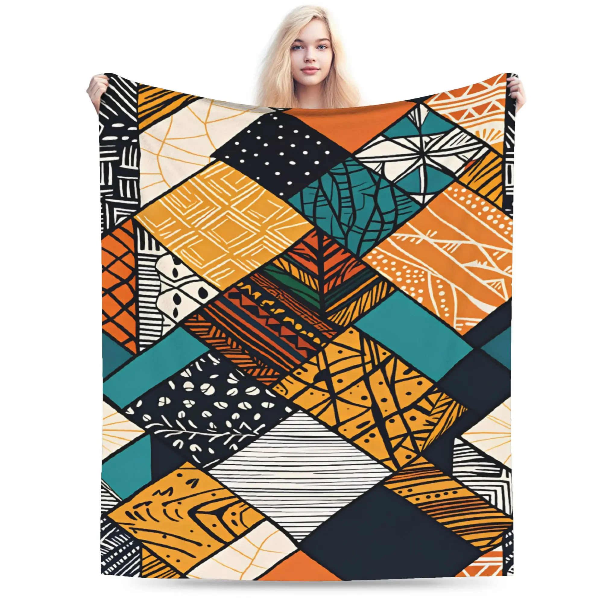 Bohemian Mandala Style Super Soft Blanket For Outdoor  Aesthetic Throw Blanket Winter Travel Office Flannel Bedspread