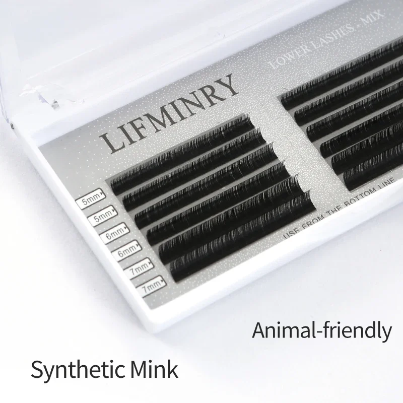

12 рядов нижних ресниц mix 5 6 7 профессиональные ресницы, мягкие ресницы для наращивания ermine