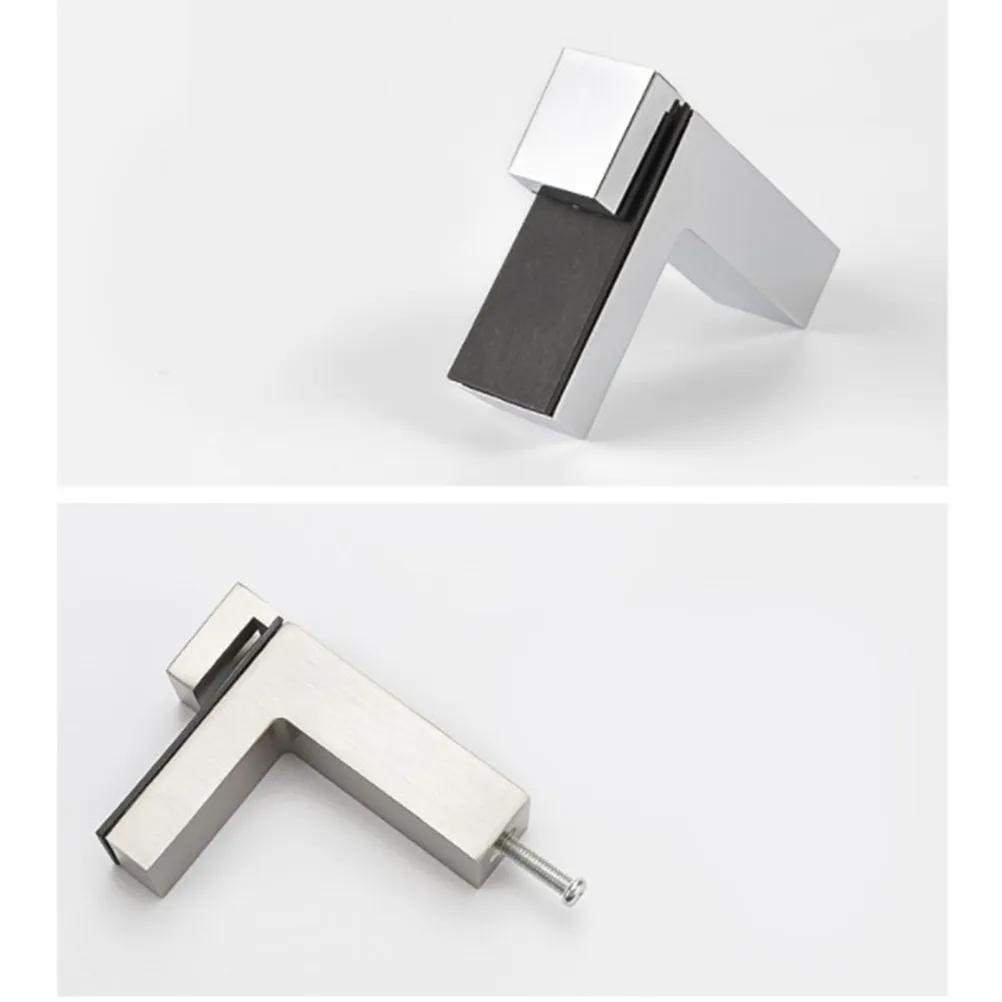 Adjustable Shelf Support Brackets for Glass/Wood Shelves, 8–30 mm Thickness, Brushed Finish, 2 pcs