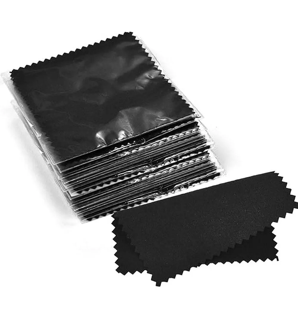 Paño de limpieza de joyería envuelto individualmente, paño de pulido rosa para plata esterlina, oro, platino, 8x8cm, 100 Uds.