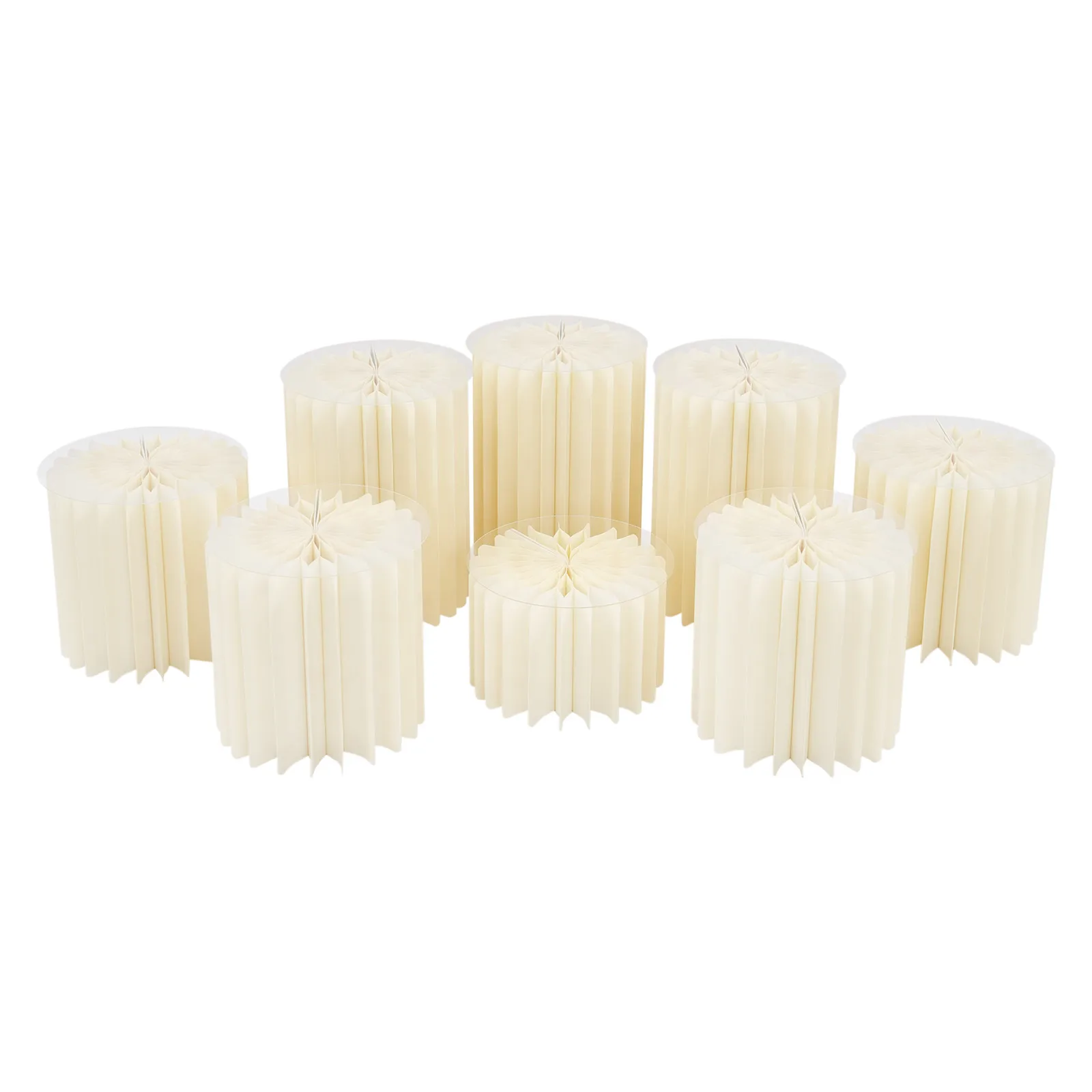 8 Pieces Foldable Paper Column Display Stands, Cylinder Wedding Flower Stands for Placing Artificial Flowers, Fresh Flowers