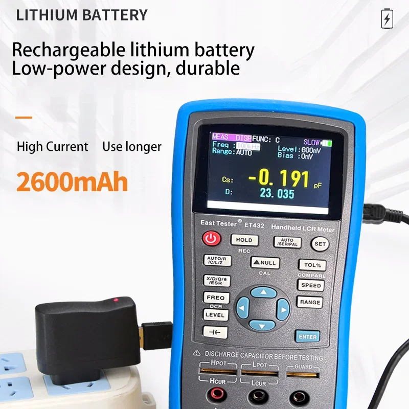 East Tester LCR Digital Bridge Meter ET43 USB Handheld High Precision Capacitance Inductance Resistance Test Digital Display