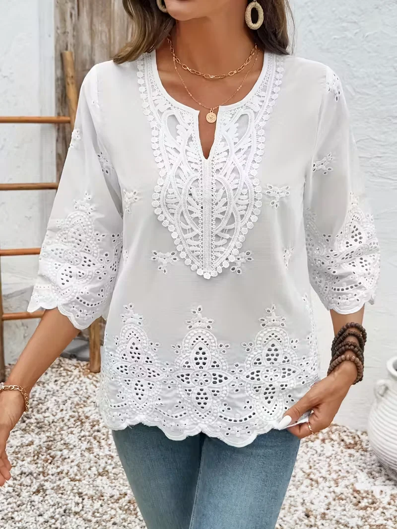 Temperamento camisa suelta de mujer blusa Casual de moda elegante camisa de mujer de manga larga Top de fin de semana de vacaciones