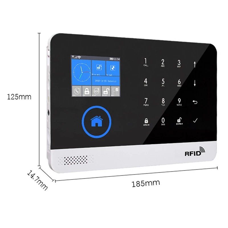 ABSJ-sistema de alarma para seguridad antirrobo en el hogar, 433Mhz, WIFI + alarma GSM, inalámbrico, Wifi, aplicación inteligente Tuya, funciona con enchufe estadounidense