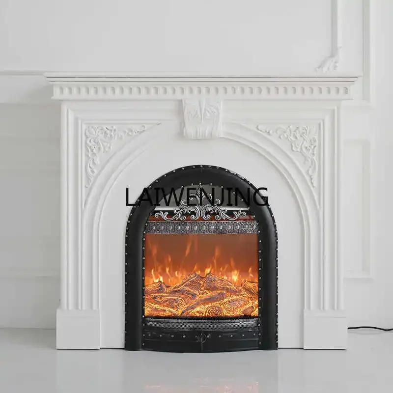 MJY French mantel indoor heating simulation flame decorative fireplace cabinet